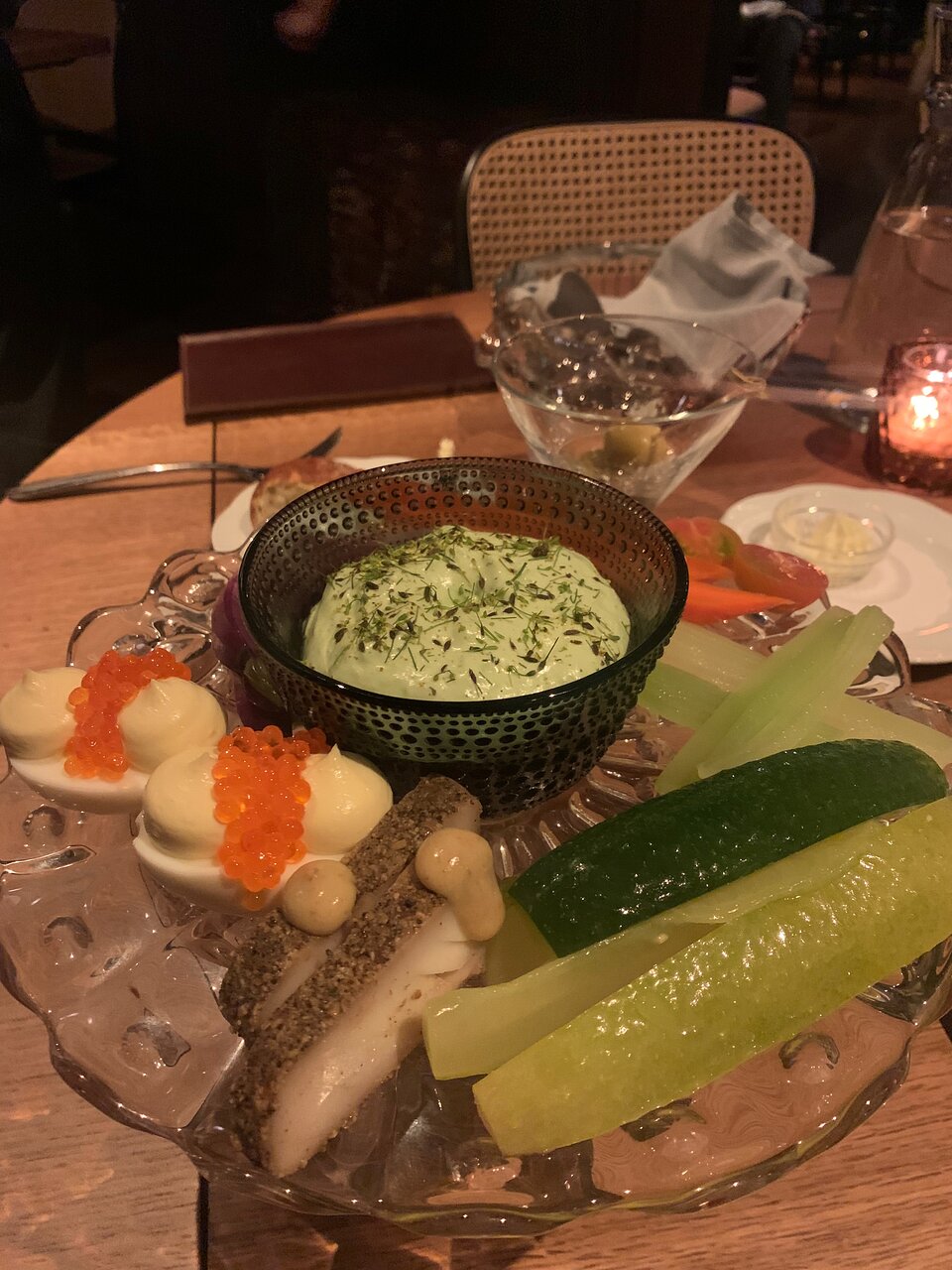 Harvey House signature dishes  Relish Tray, Walleye, Prime Rib, Fried Chicken, Grasshopper dessert. (Menu may have seasonal variations).